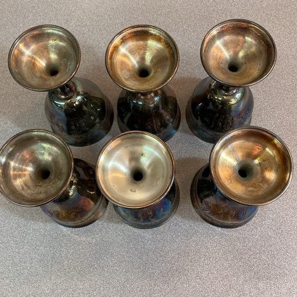 Gorham - Vintage silver plate chantilly water/wine goblets. - Picture 5 of 6